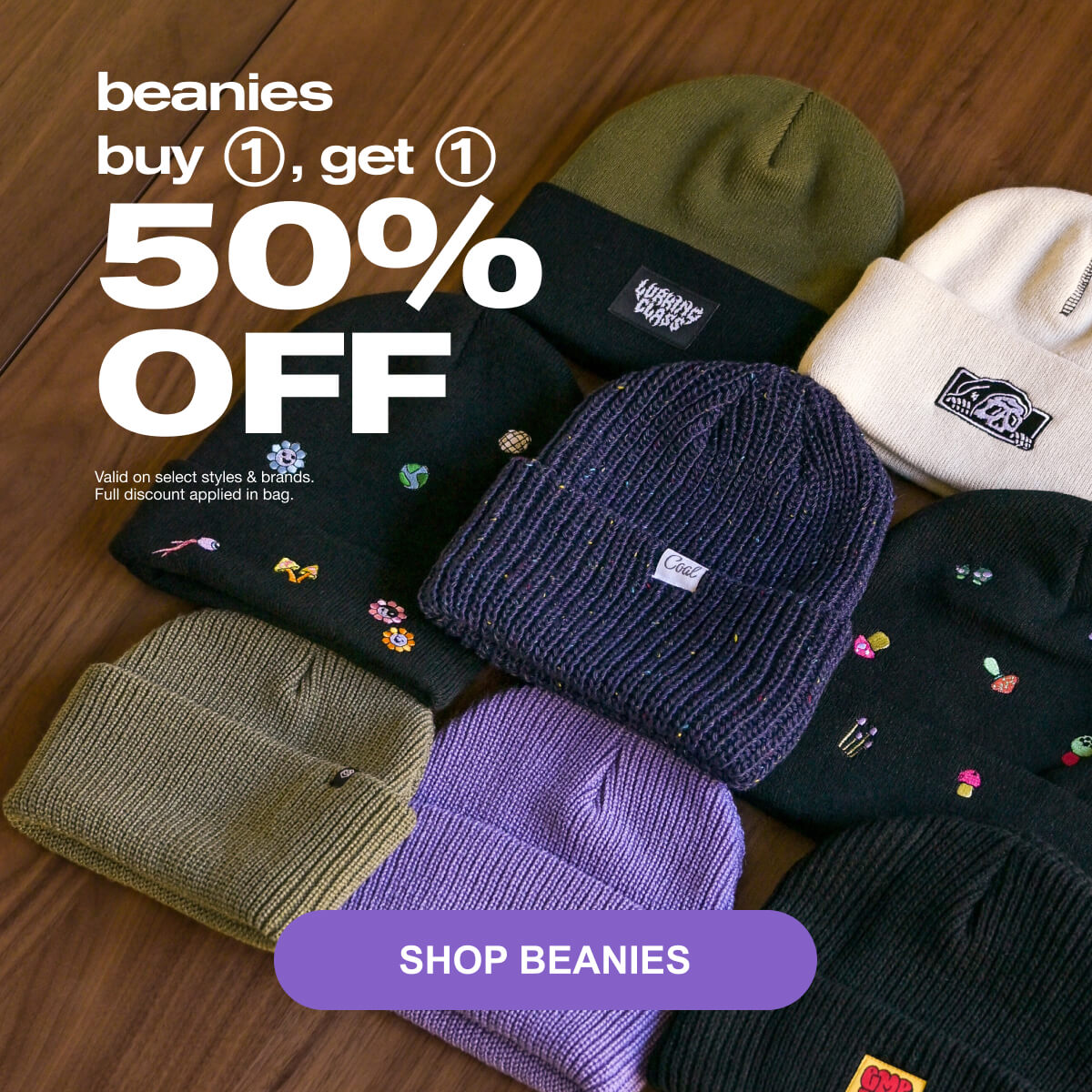 Shop Beanies - Buy 1 and Get 1 50% Off