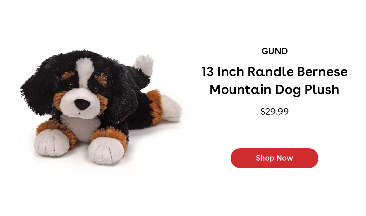 GUND 13 Inch Randle Bernese Mountain Dog Plush $29.99 Shop Now