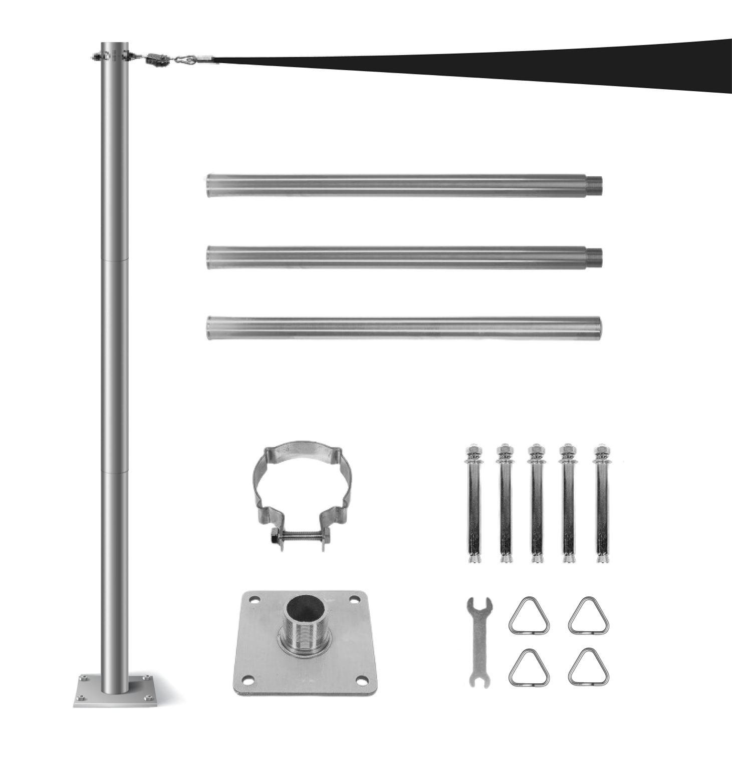 Stainless Steel Sun Shade Sail Support Pole