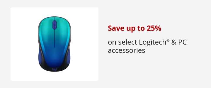 Save up to 25% on select Logitech® & PC accessories