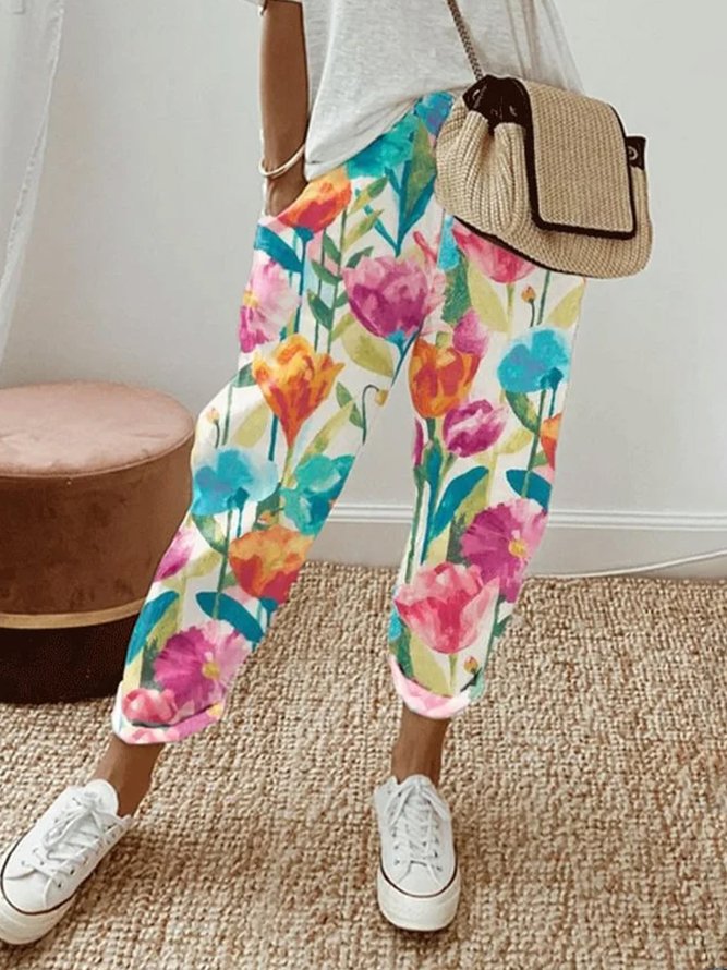 Casual Floral Long Pant