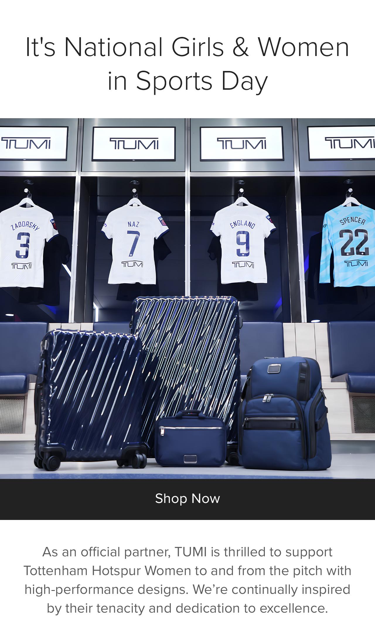 As an official partner, TUMI is thrilled to support Tottenham Hotspur Women to and from the pitch with high-performance designs.