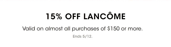 15% off Lancome