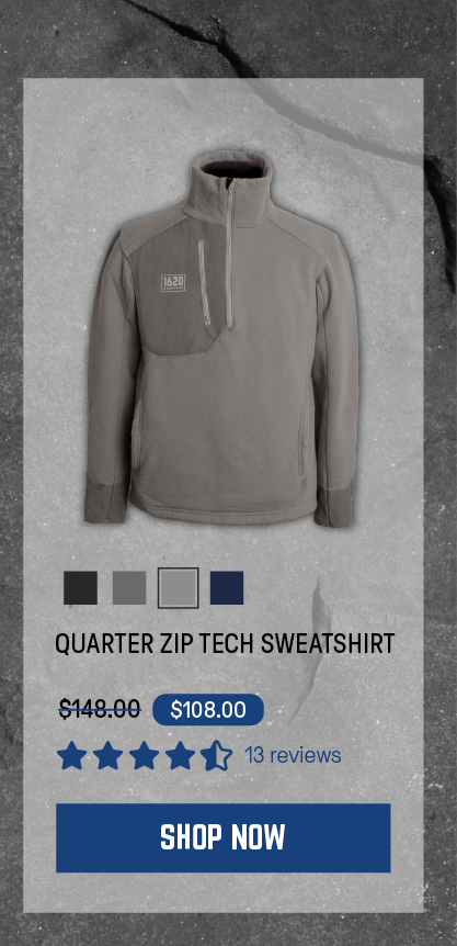 Quarter Zip Tech Sweatshirt in Grey