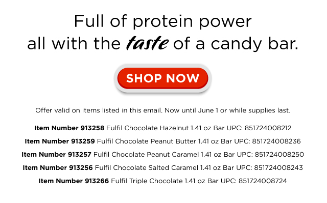 20% Off Fulfil Bars