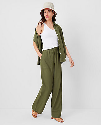 AT Weekend Easy Straight Leg Pants in Linen Blend