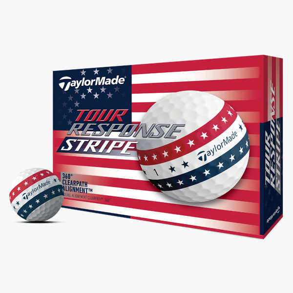 Tour Response Stripe USA Golf ball and box