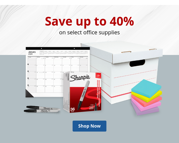 Save up to 40% on select office supplies