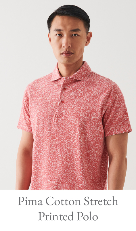 PIMA COTTON STRETCH PRINTED POLO