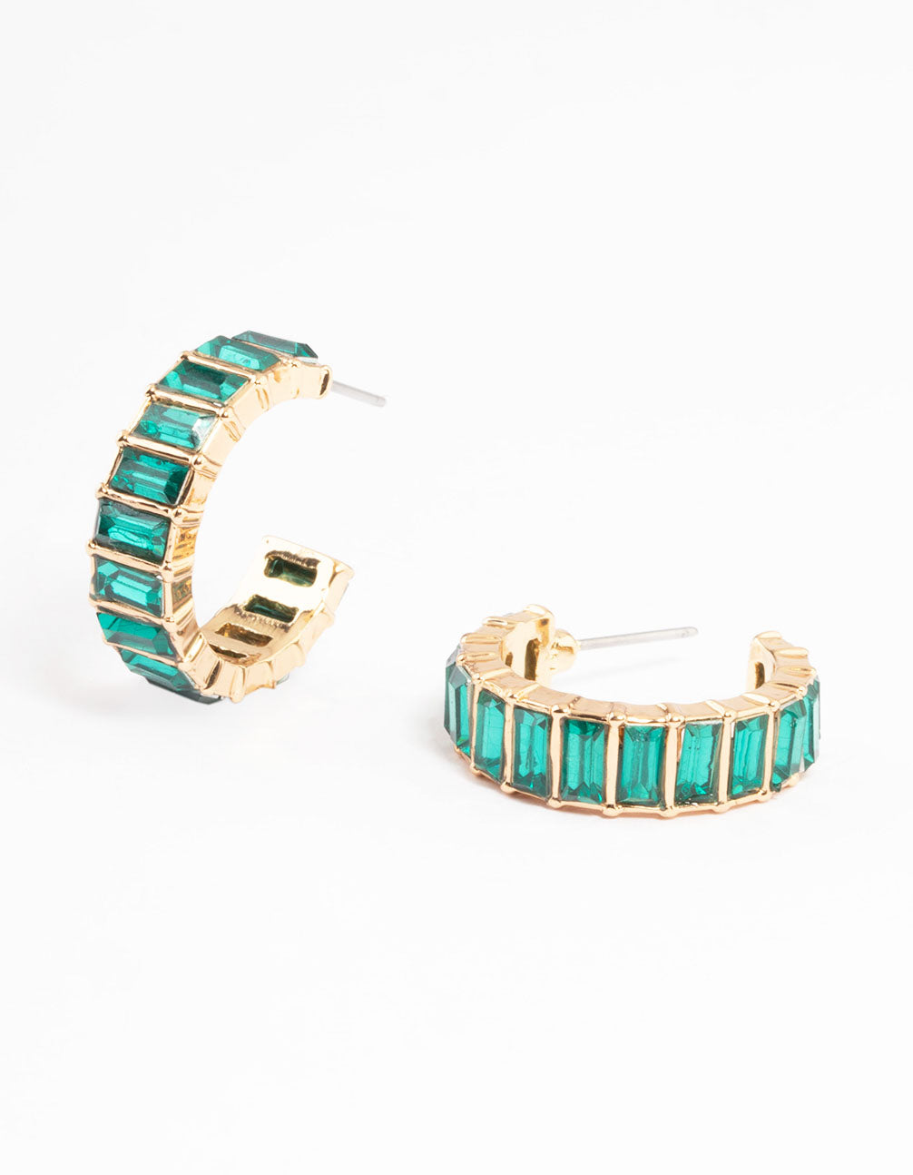 Image of Gold Multi Baguette Huggie Earrings