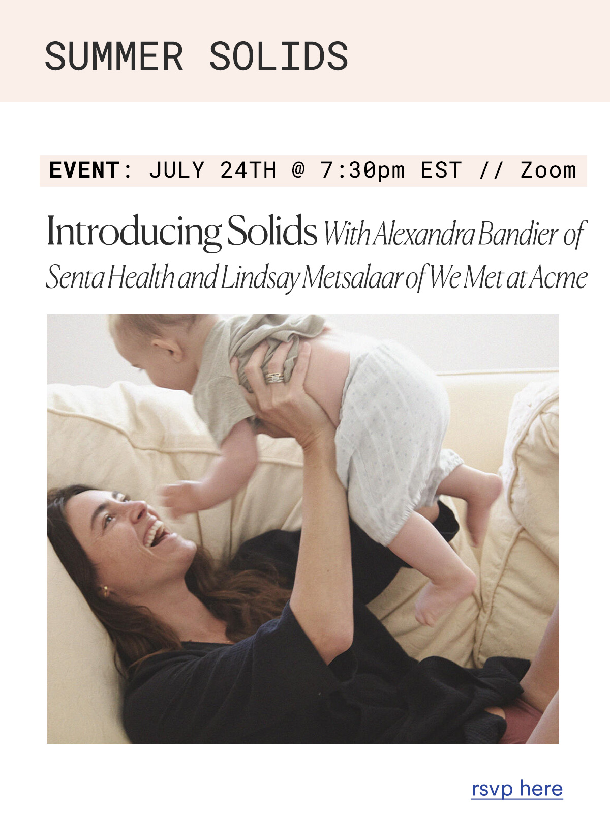 SUMMER SOLIDS EVENT:  July 24th @ 7:30pm EST on Zoom Introducing Solids