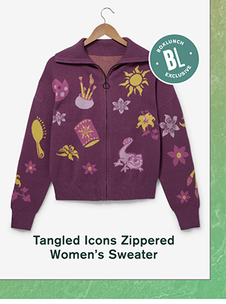 Tangled Icons Zippered Women's Sweater