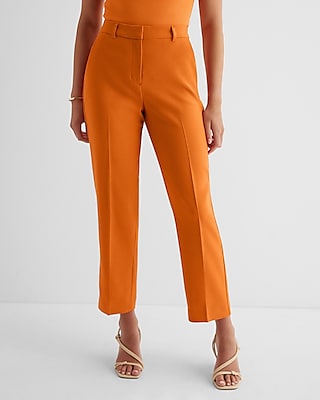 editor high waisted twill straight ankle pant