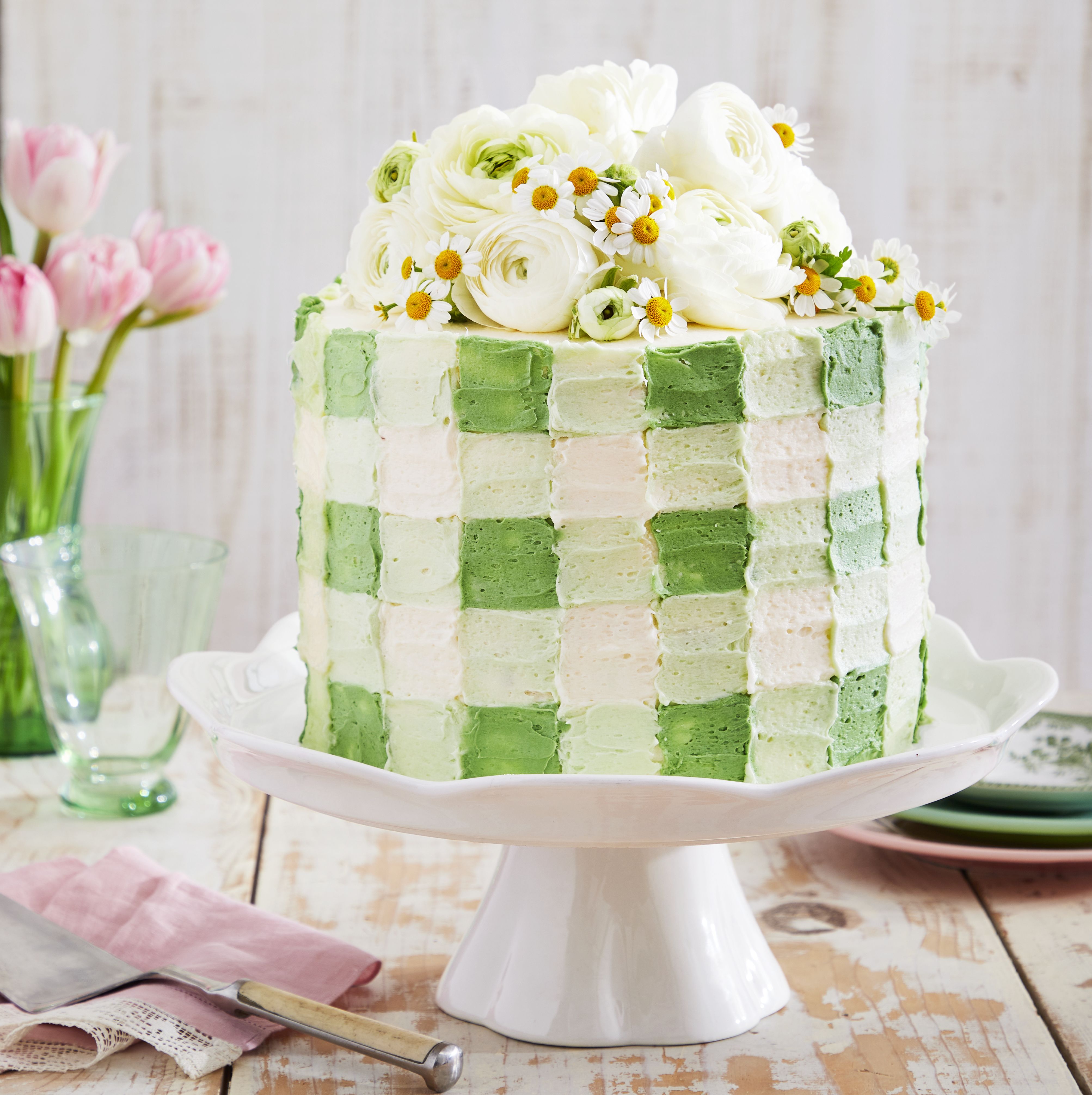 Coconut Cream Gingham Cake Is a Spring Showstopper