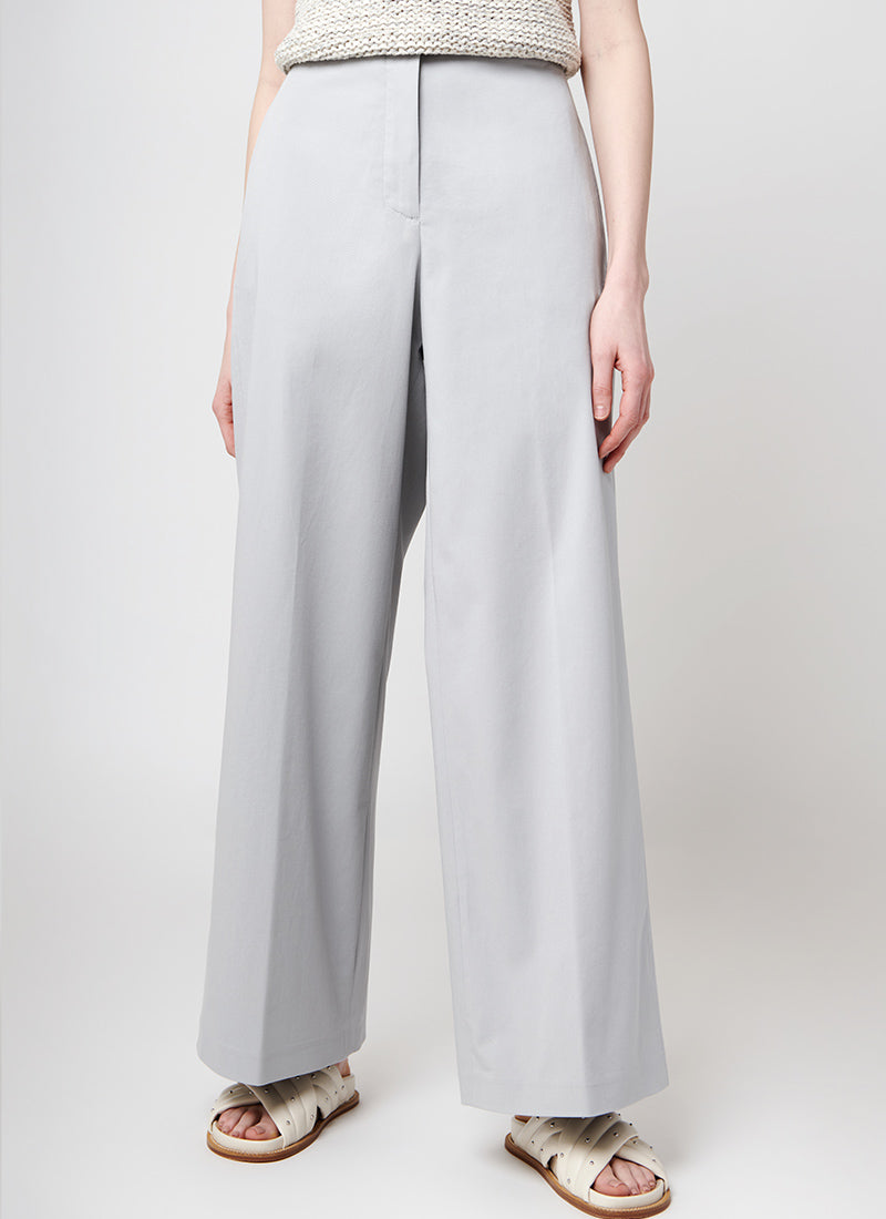 Image of Wide-Leg Gabardine Pant