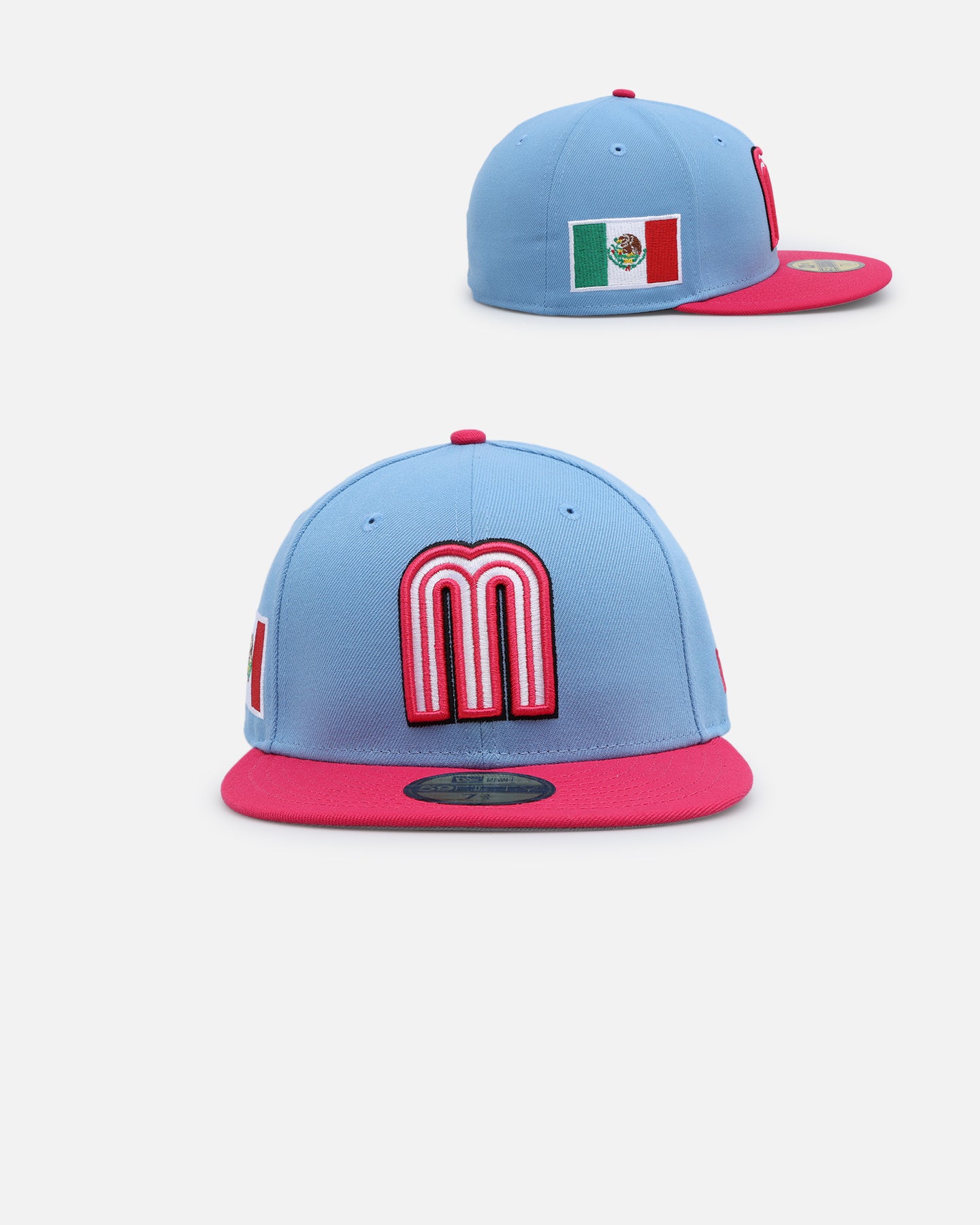 Image of New Era Mexico National Baseball Team 'World Baseball Classic Mexico' 59FIFTY Fitted Sky Blue/Bright