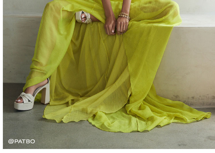 Spring Color Forecast. Bright yellow-green editorial image. Shop the Edit