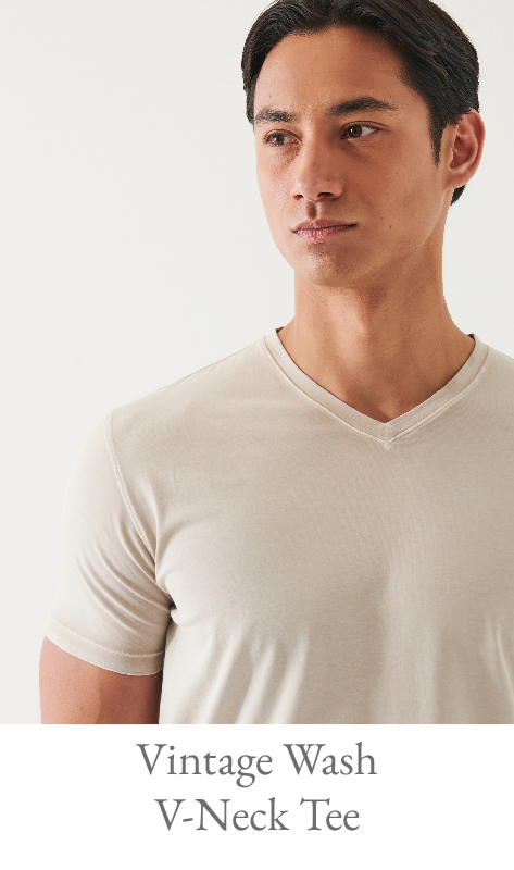 PIMA COTTON STRETCH VINTAGE WASH V-NECK T-SHIRT