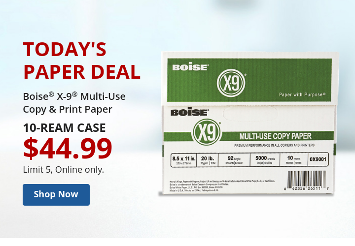 $44.99 Boise X-9 10 Ream Case Paper