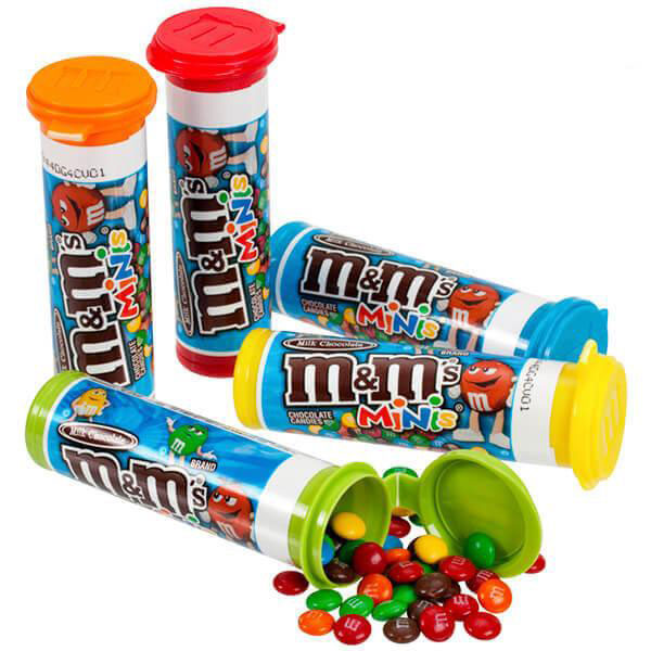 127483 - M&M's Minis Candy Tubes: 24-Piece Box