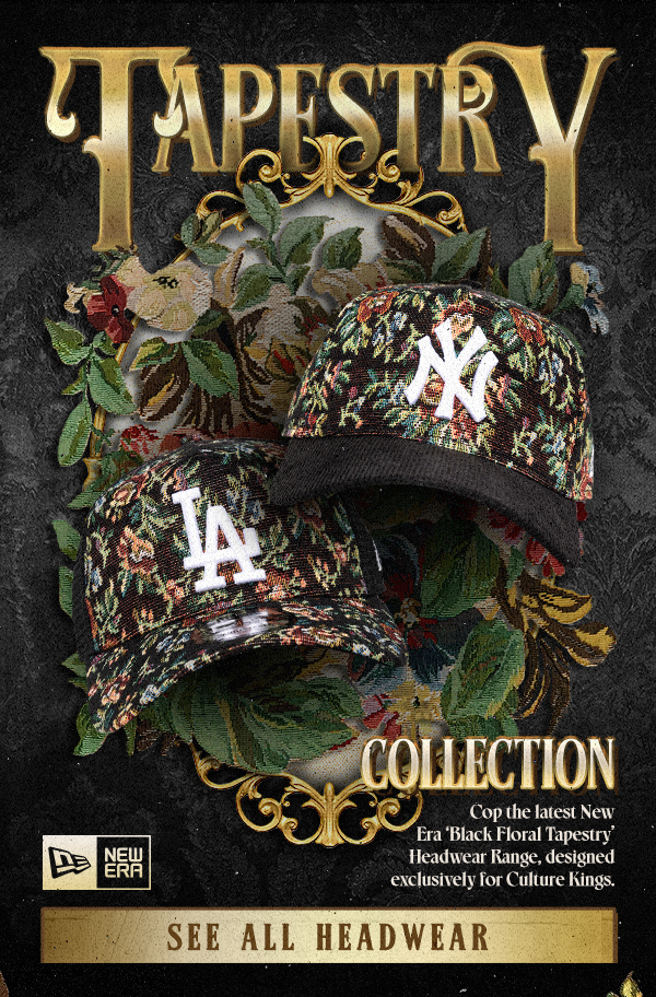 Tapestry Collection: Cop the latest New Era 'Black Floral Tapestry' Headwear range, designed exclusively for Culture Kings.