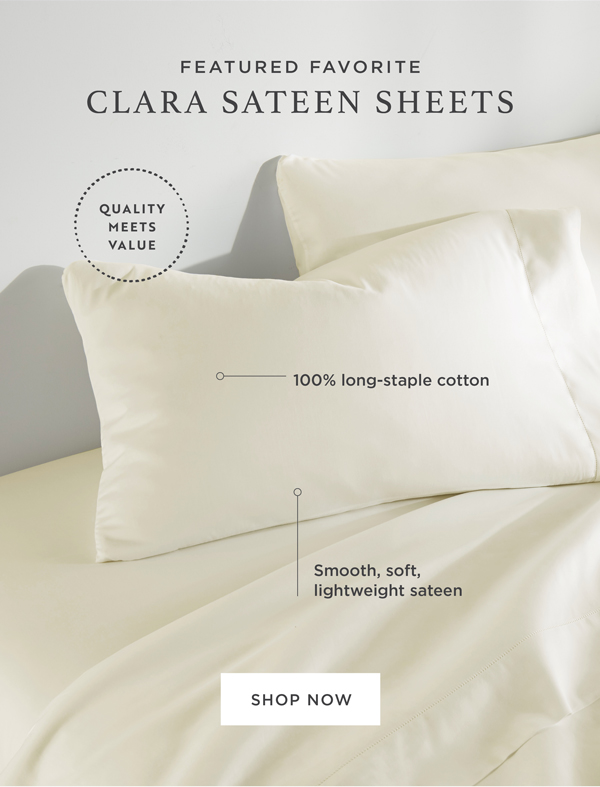 Shop Clara Sateen Sheets