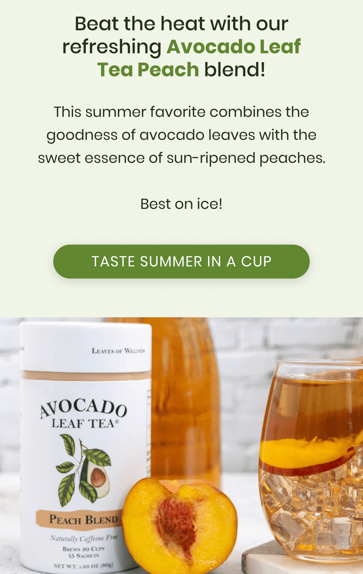 Beat the heat with our refreshing Avocado Leaf Tea Peach blend! This summer favorite combines the goodness of avocado leaves with the sweet essence of sun-ripened peaches.  Best on ice!