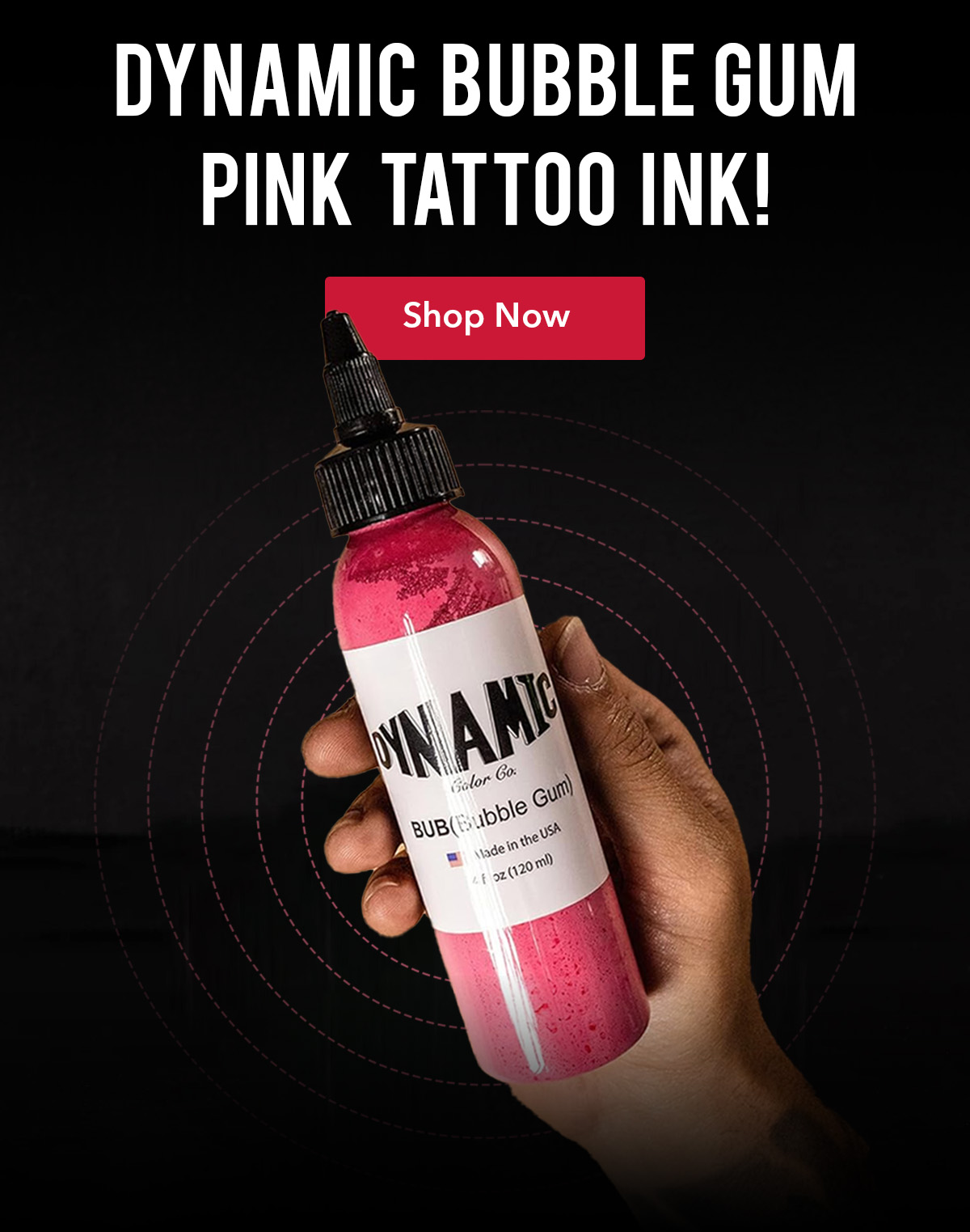 DYNAMIC COLOR BUBBLE GUM PINK TATTOO INK!