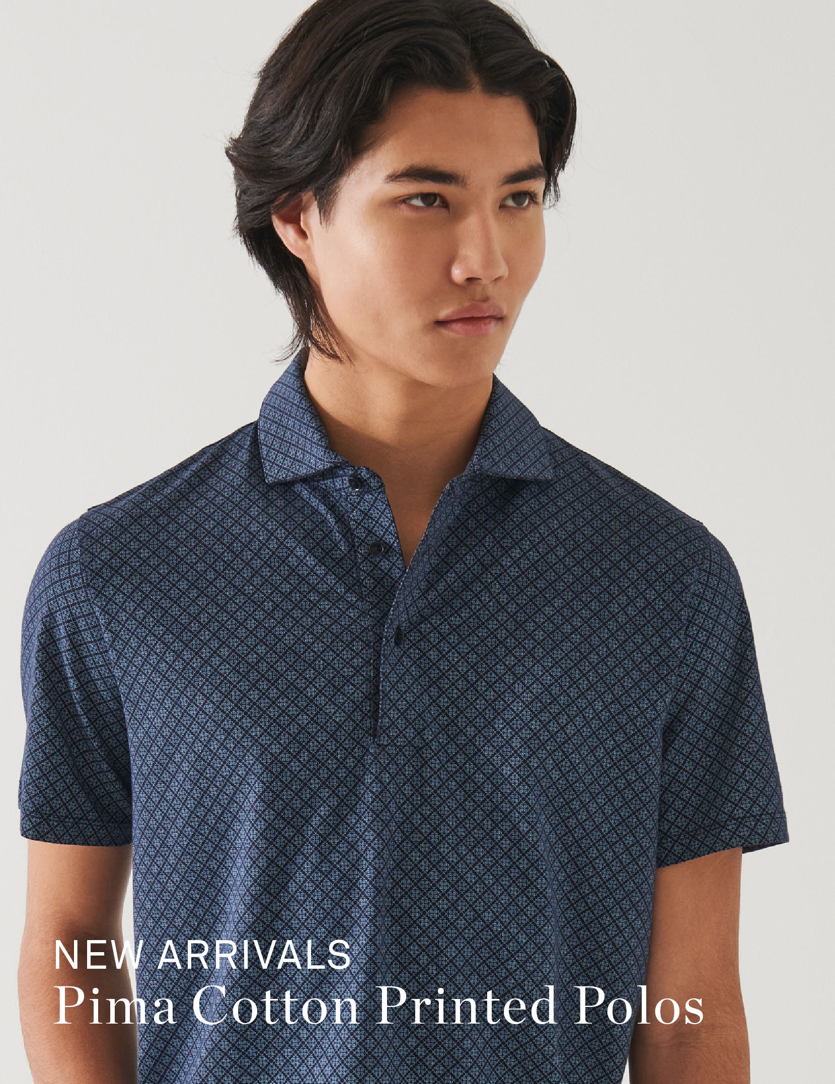 PIMA COTTON STRETCH PRINTED POLO