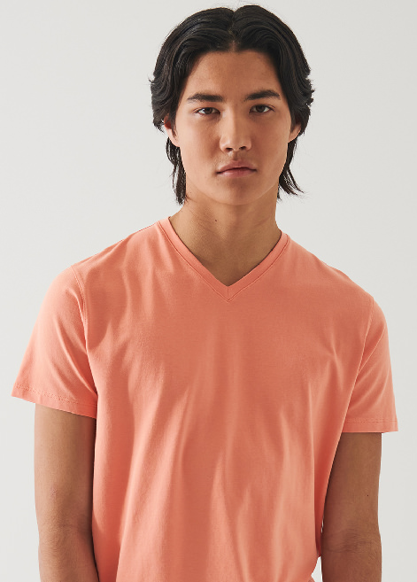 PIMA COTTON STRETCH V-NECK T-SHIRT