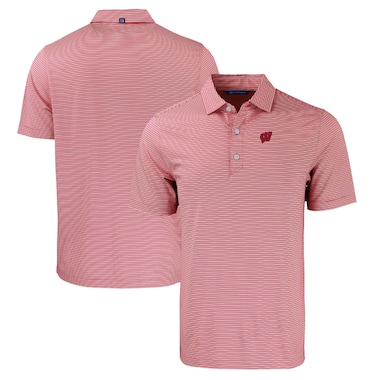  Cutter & Buck  Red  Forge Eco Double Stripe Stretch Recycled Polo