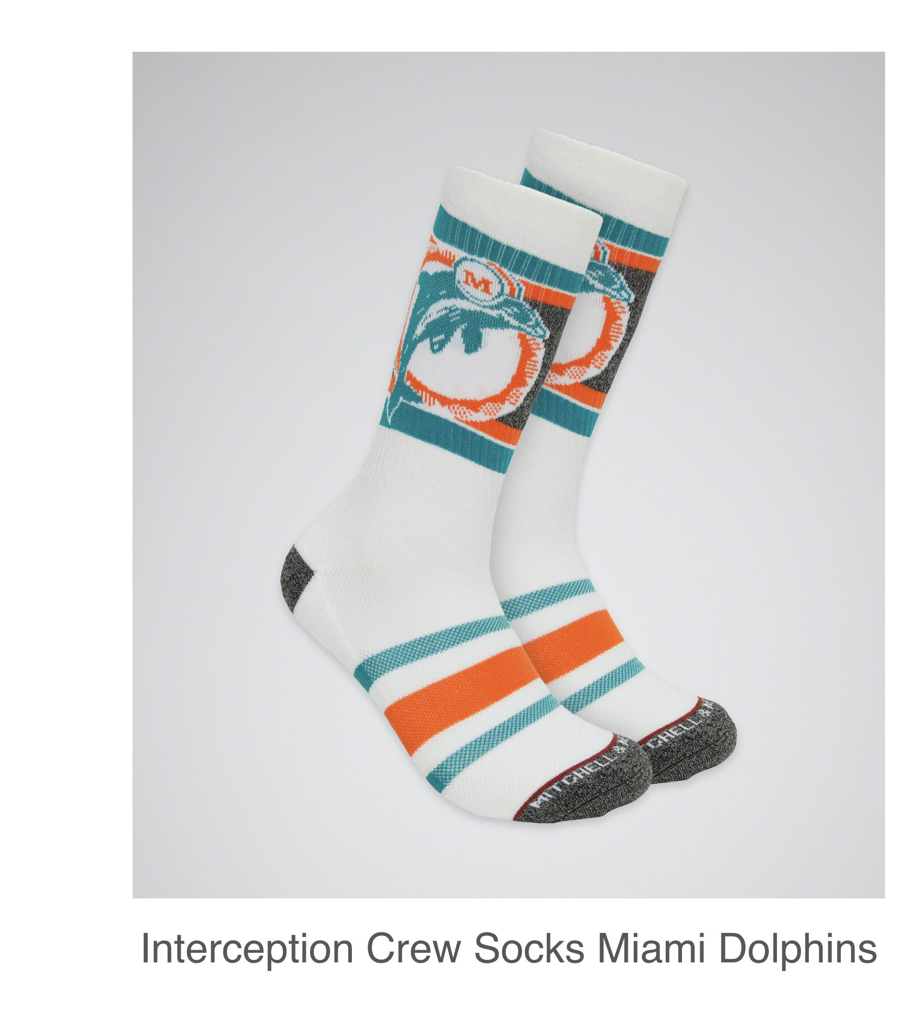 Interception Crew Socks Miami Dolphins