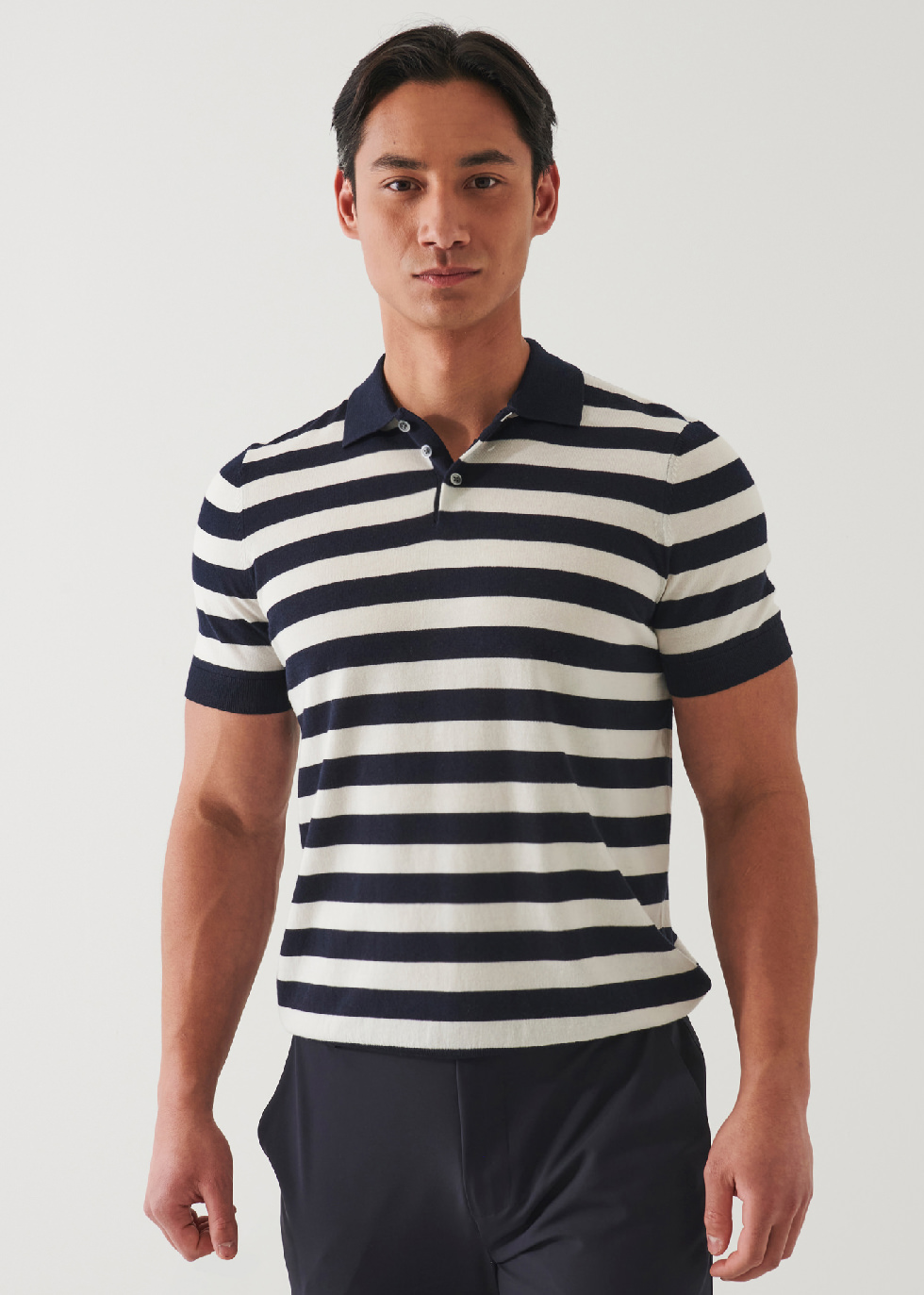 COTTON CUPRO STRIPED POLO