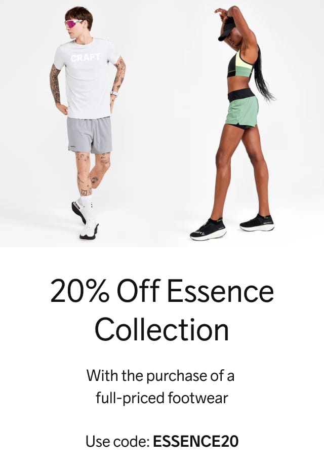 20% Off Essence Collection - With the purchase of a full-priced footwear - Use Code: ESSENCE20