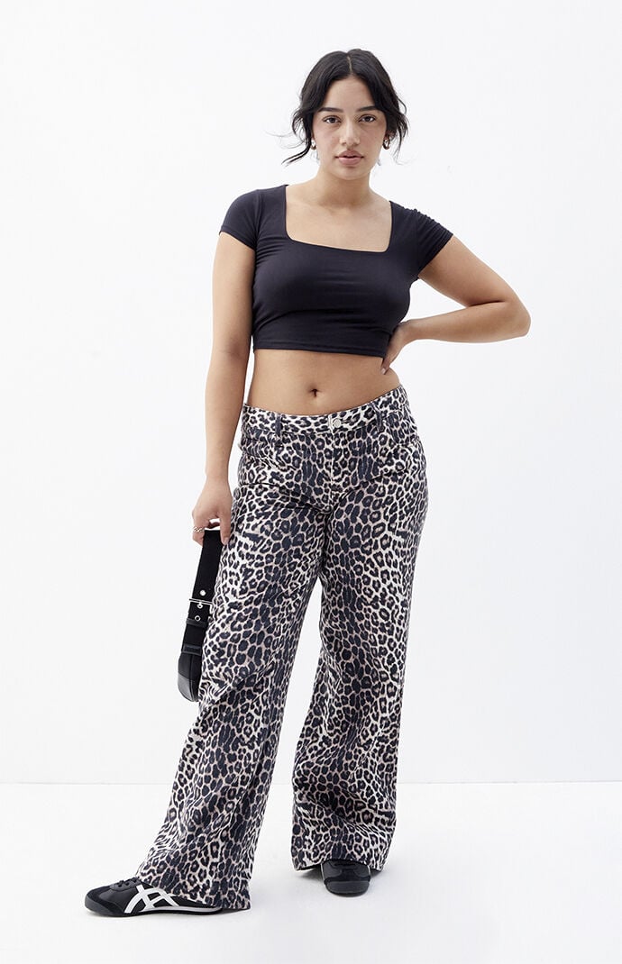 Image: Casey Leopard Low Rise Baggy Jeans