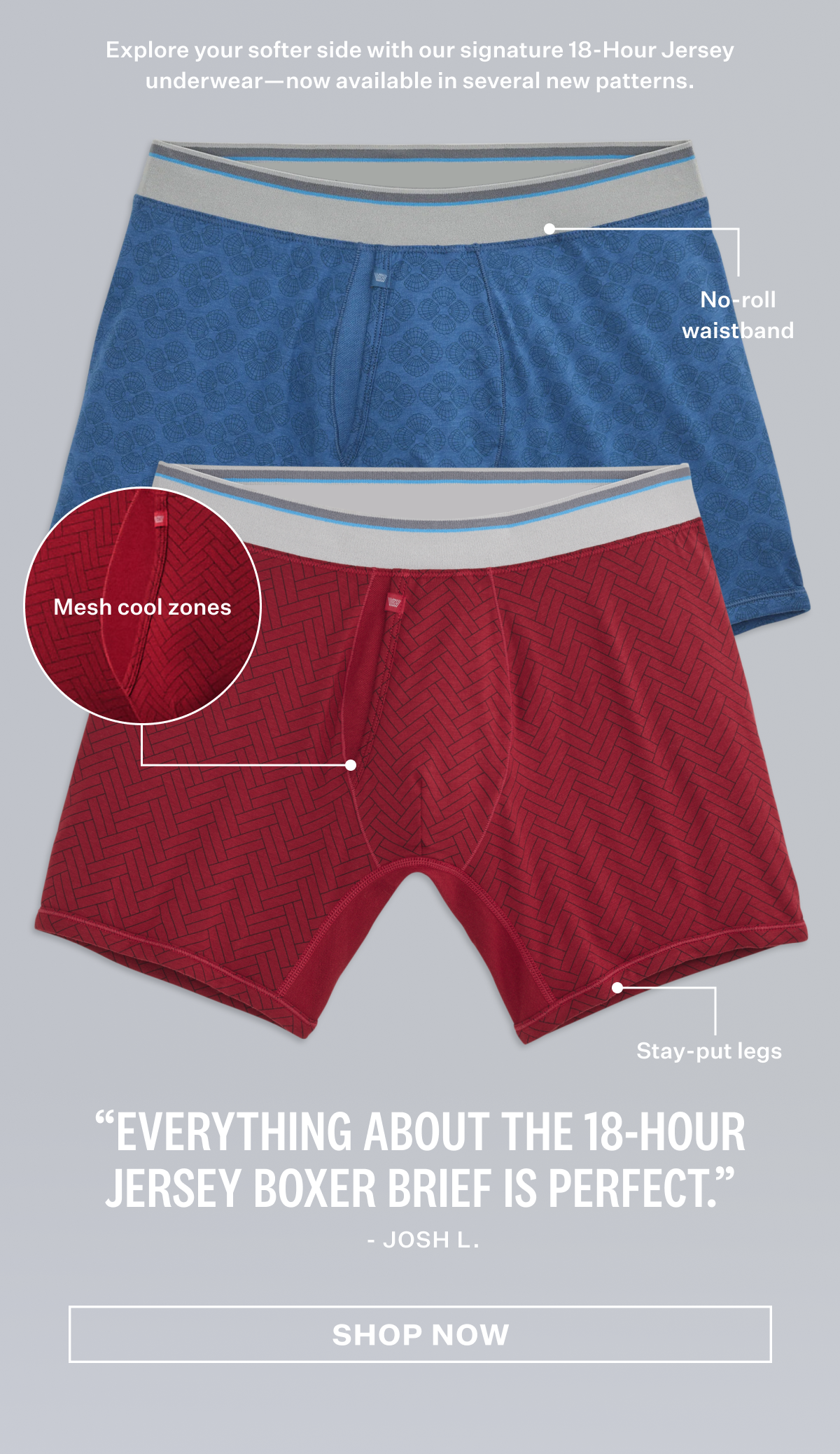 18-Hour Jersey Boxer Brief