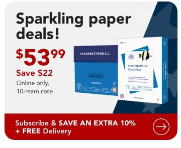 10-ream case $53.99 Hammermill® Copy Plus® Paper