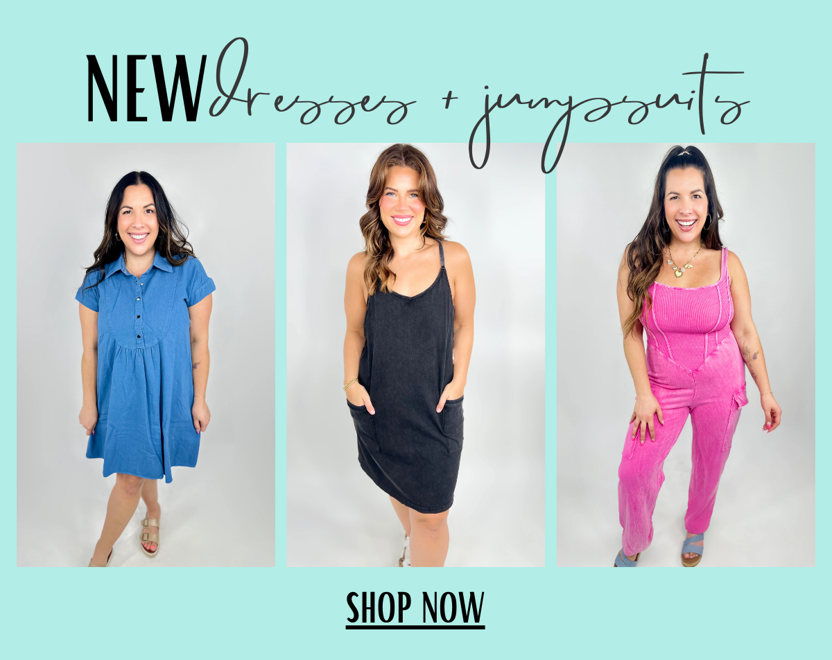 New dresses + jumpsuits. Shop now.