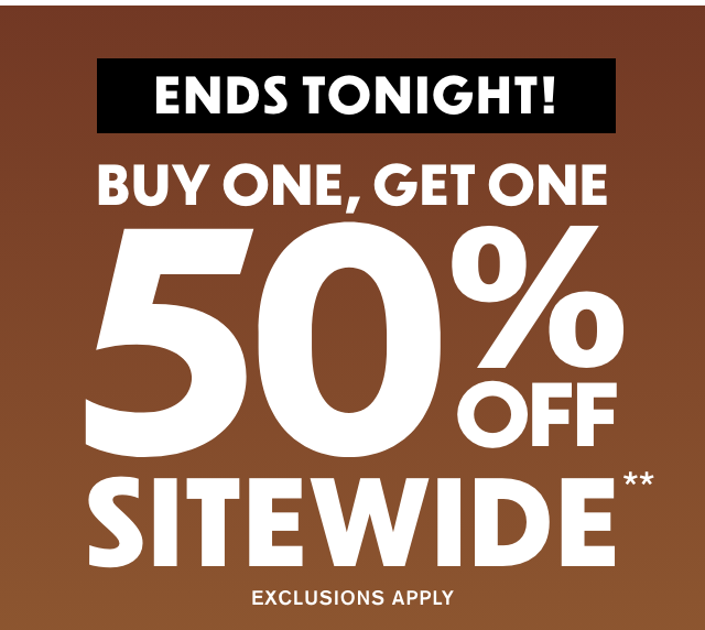 Ends Tonight! Buy One, Get One 50% Off Sitewide Exclusions Apply. Shop Now