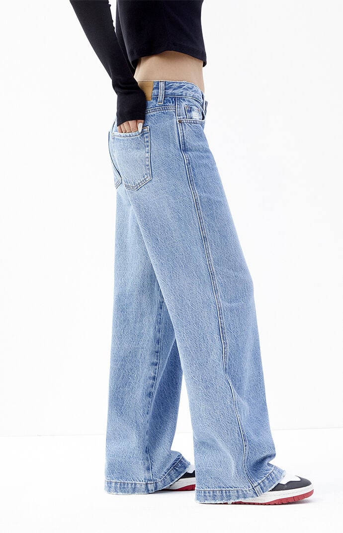 Image: Casey Medium Indigo Ripped Low Rise Baggy Jeans