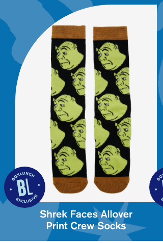 Shrek Faces Allover Print Crew Socks