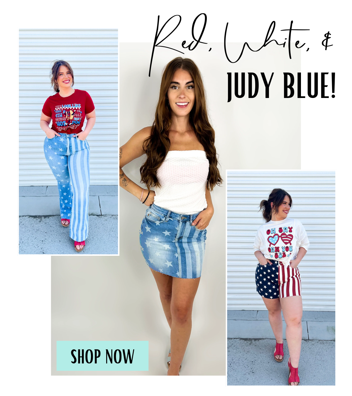 Red, white, & Judy Blue. Shop now.