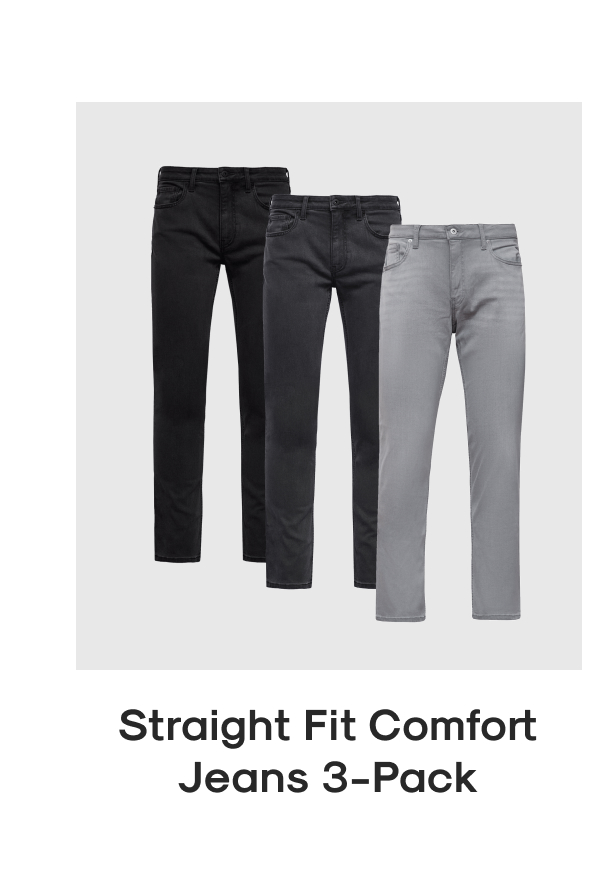 Straight Fit Comfort Jeans 3-Pack