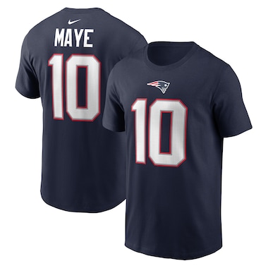  Nike Drake Maye Navy  2024 NFL Draft First Round Pick Name & Number T-Shirt