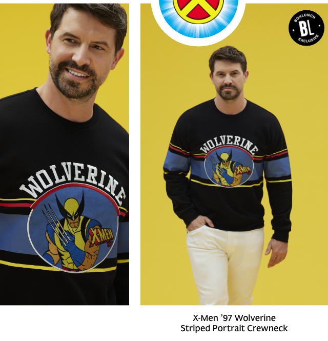 X-Men 97 Wolverine Striped Portrait Crewneck