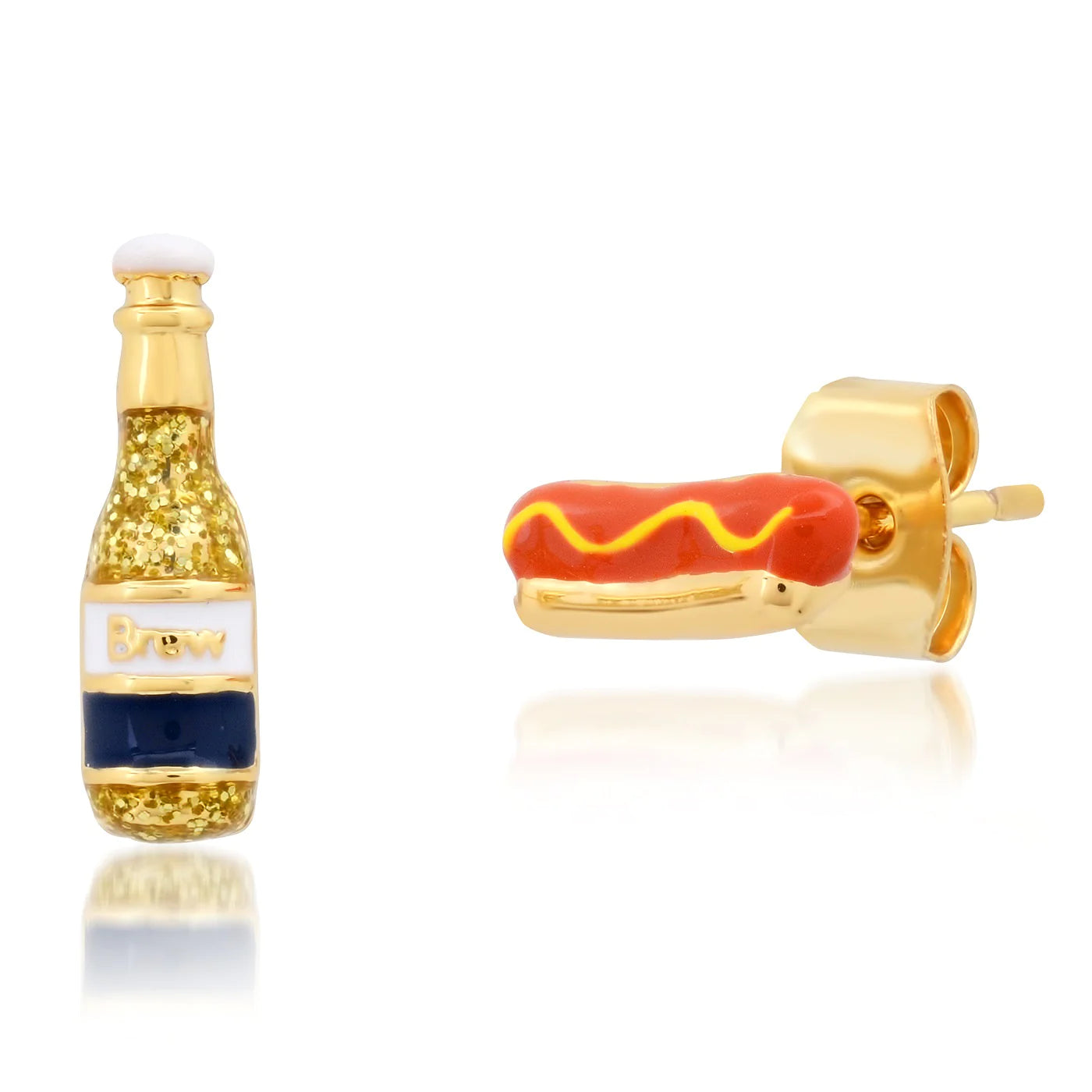 Image of Beer & Hot Dog Mix Match Earring