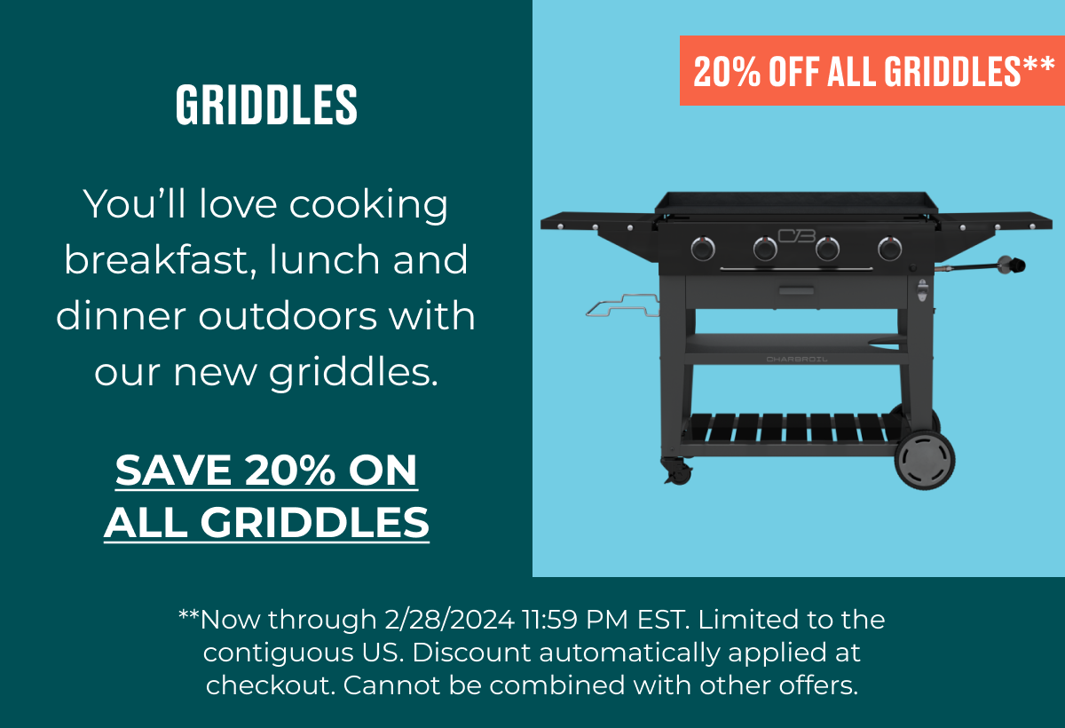 Save 20% On All Griddles