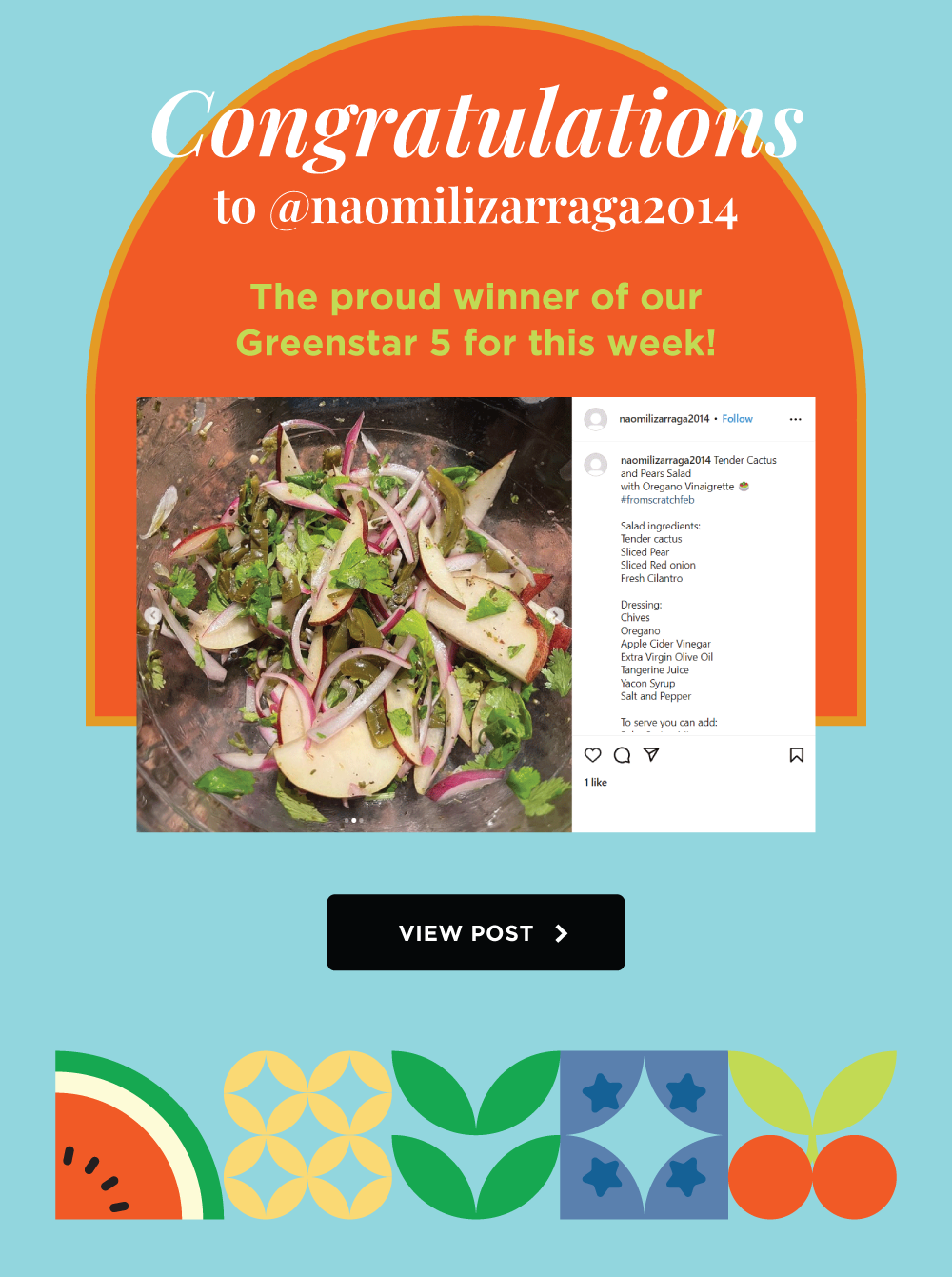 Congratulations to @naomilizarraga2014 The proud winner of our Greenstar 5 for this week! VIEW POST