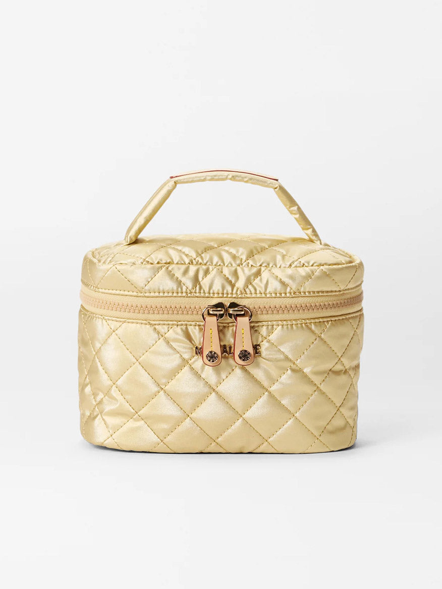 Image of MZ Wallace Mini Vanity Case in Light Gold Pearl Metallic