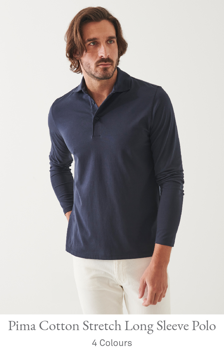 PIMA COTTON STRETCH LONG SLEEVE POLO